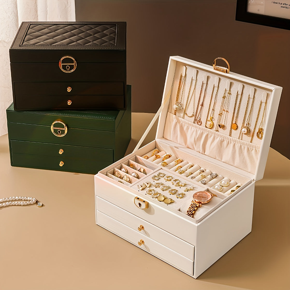 Veralux - Luxe Jewelry Organizer Box for Rings Necklaces and More