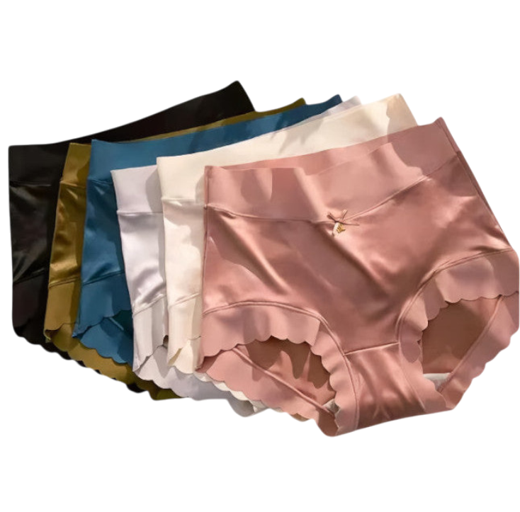Clary - 5 Pieces of Seamless Satin Soft Women's Underwear Set