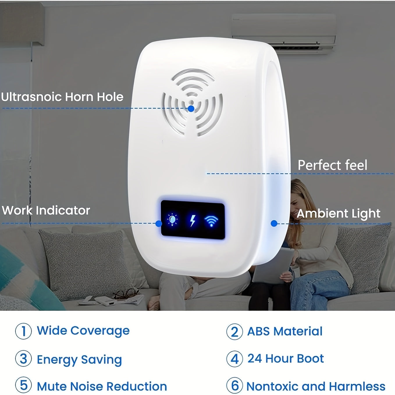 Bailey - Ultrasonic pest repeller 6 pack indoor plug