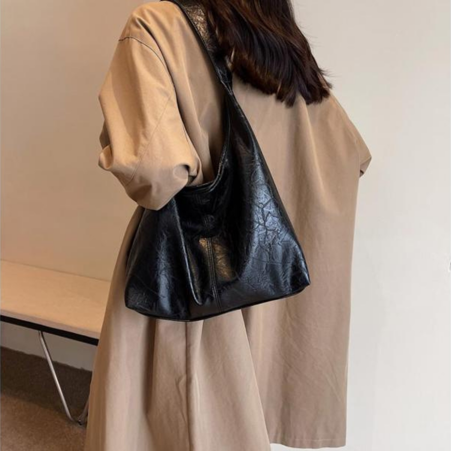 Sonja - designer PU leather hobo bag roomy shoulder tote