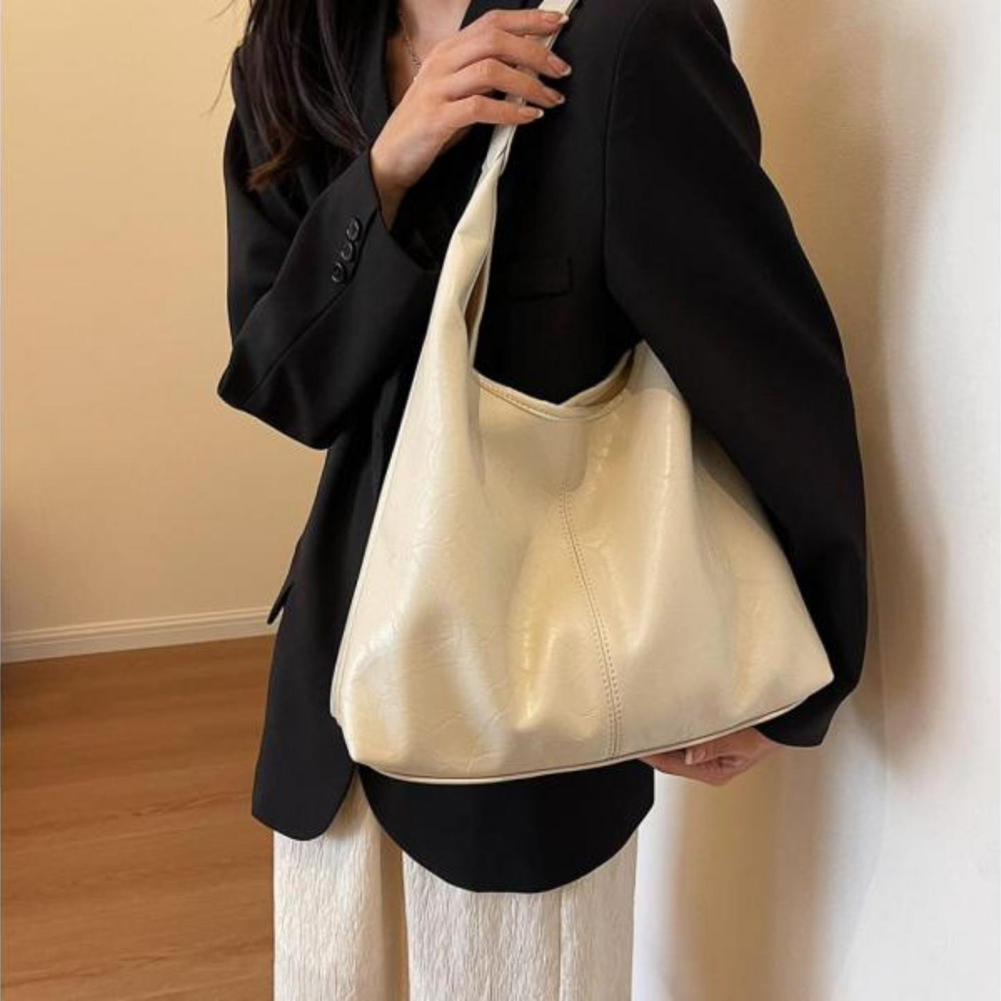 Sonja - designer PU leather hobo bag roomy shoulder tote