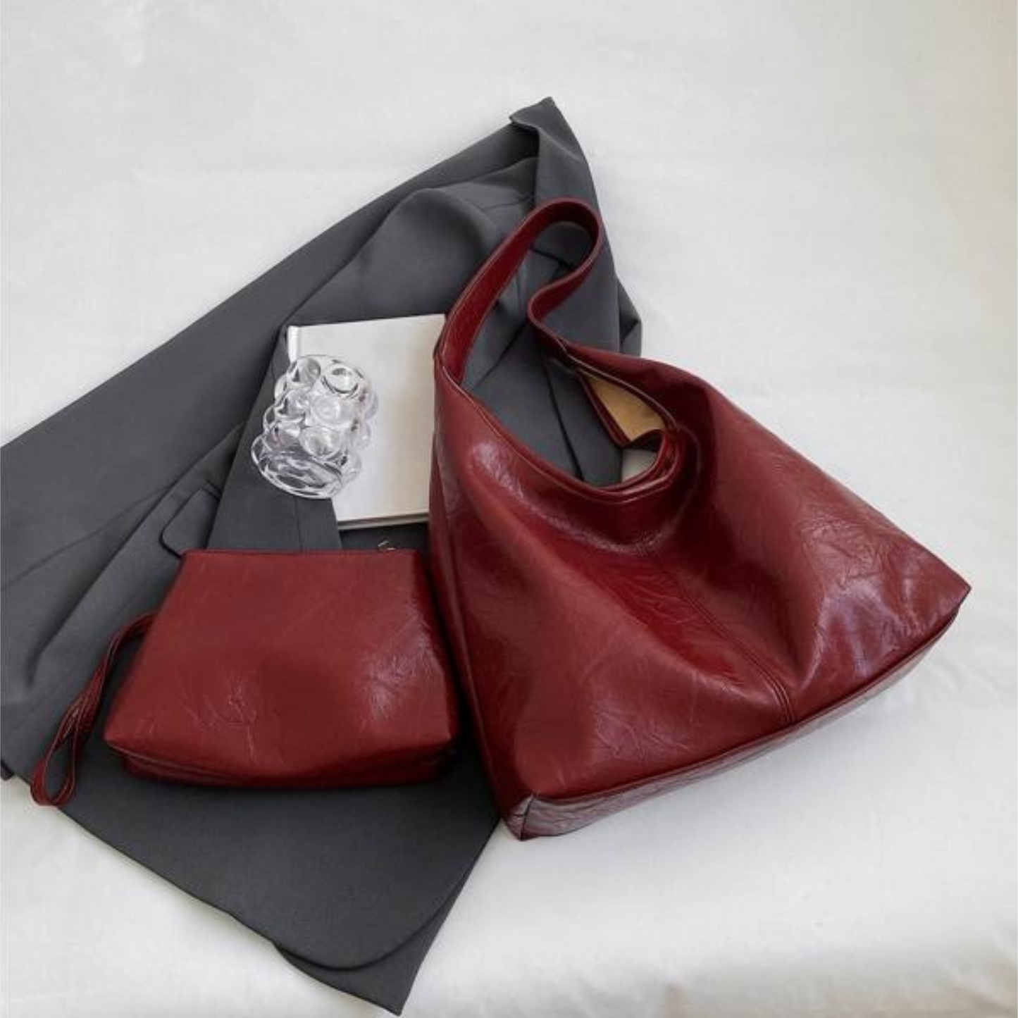 Sonja - designer PU leather hobo bag roomy shoulder tote