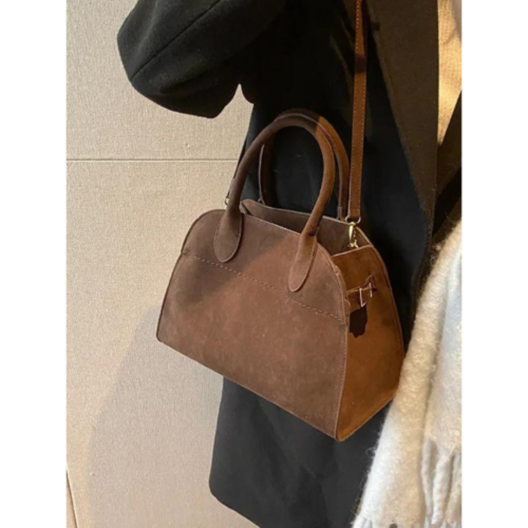 Tessella - Elegant Double Strap Velvet Bag for Stylish Outings