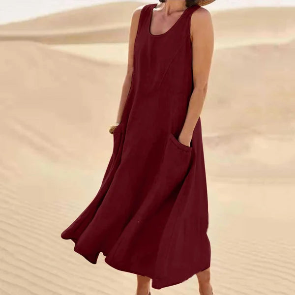 Summer - Relaxed Fit Linen Dress Perfect for Summer Days