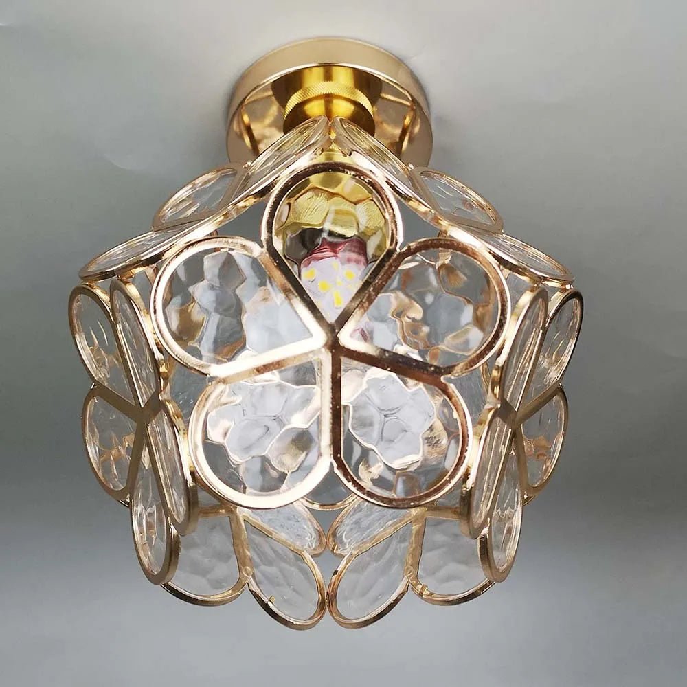 Aurevia - Elegant Glass Floral Ceiling Light Warm Glow For Hall