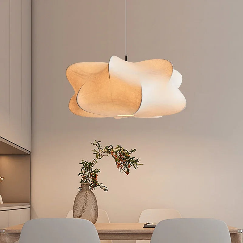 Glowyn - Wabi Sabi Silk Hanging Lamp Elegant Ambient Light For Home
