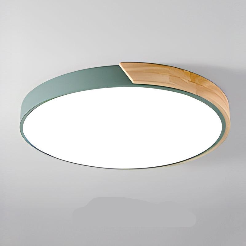 NestGLow - Modern Nordic Wooden Circular Ceiling Light for Elegant Interiors