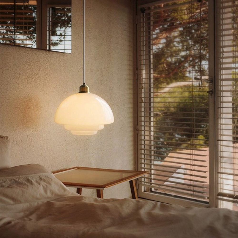 Flamora - Art Deco Pearl Pendant Lamp With Soft Ambient Glow