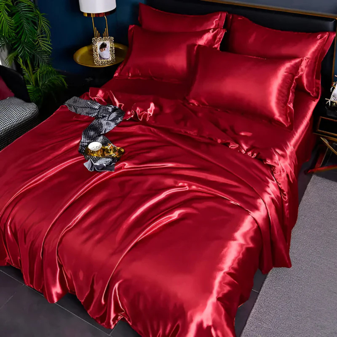 Lustora - Silk Duvet Cover Breathable Silky Soft For Adults Luxe