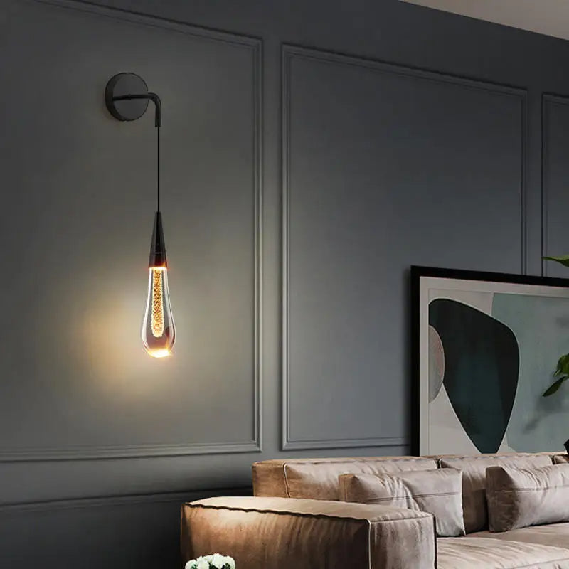Salem - Elegant Glass Wall Light with Golden Accents