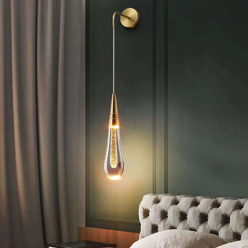 Salem - Elegant Glass Wall Light with Golden Accents