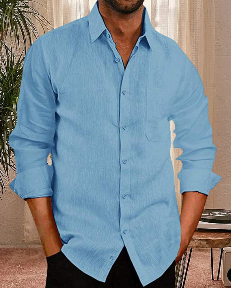 Ned - Stylish Men's Long-Sleeved Shirt for Casual Elegance