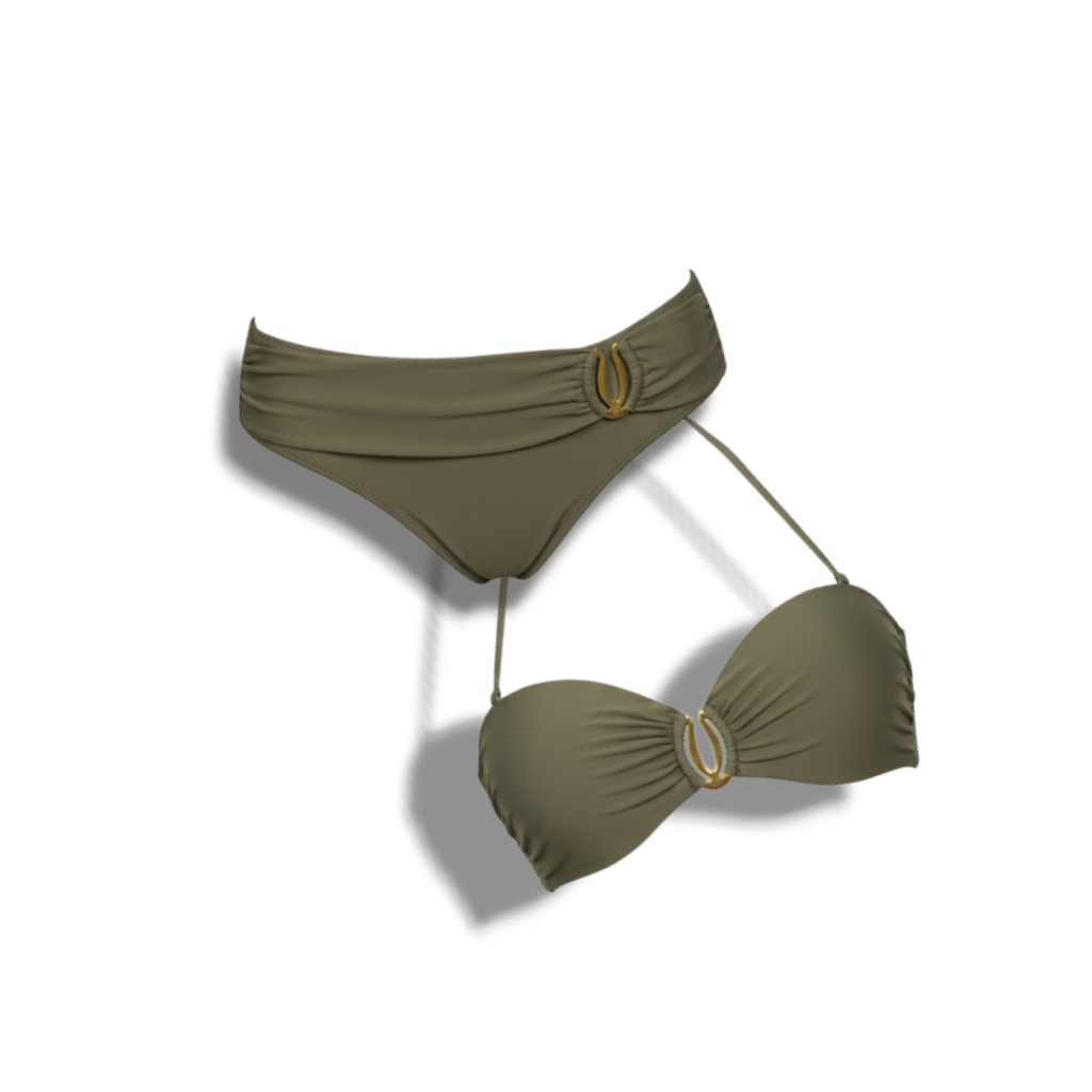 Runa - Elegant Women's Bikini with Halter Neckline and Solid Colors