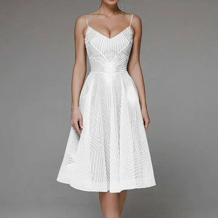 Alberta - Luxurious Women's Embroidered Soirée Dress with A-line Fit