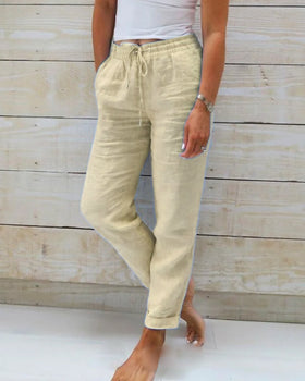 Maxie - Comfortable Linen Trousers for Women in Multiple Colors