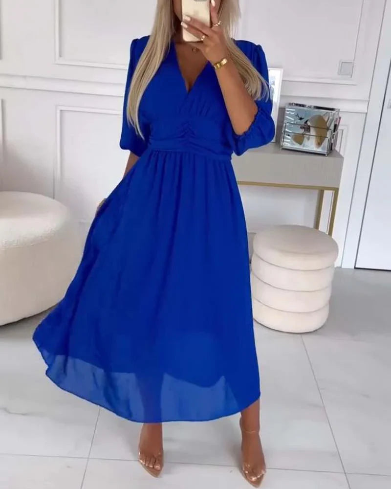 Hayley - Luxurious Elbow-Length Dress for Women in Elegant A-Line Style
