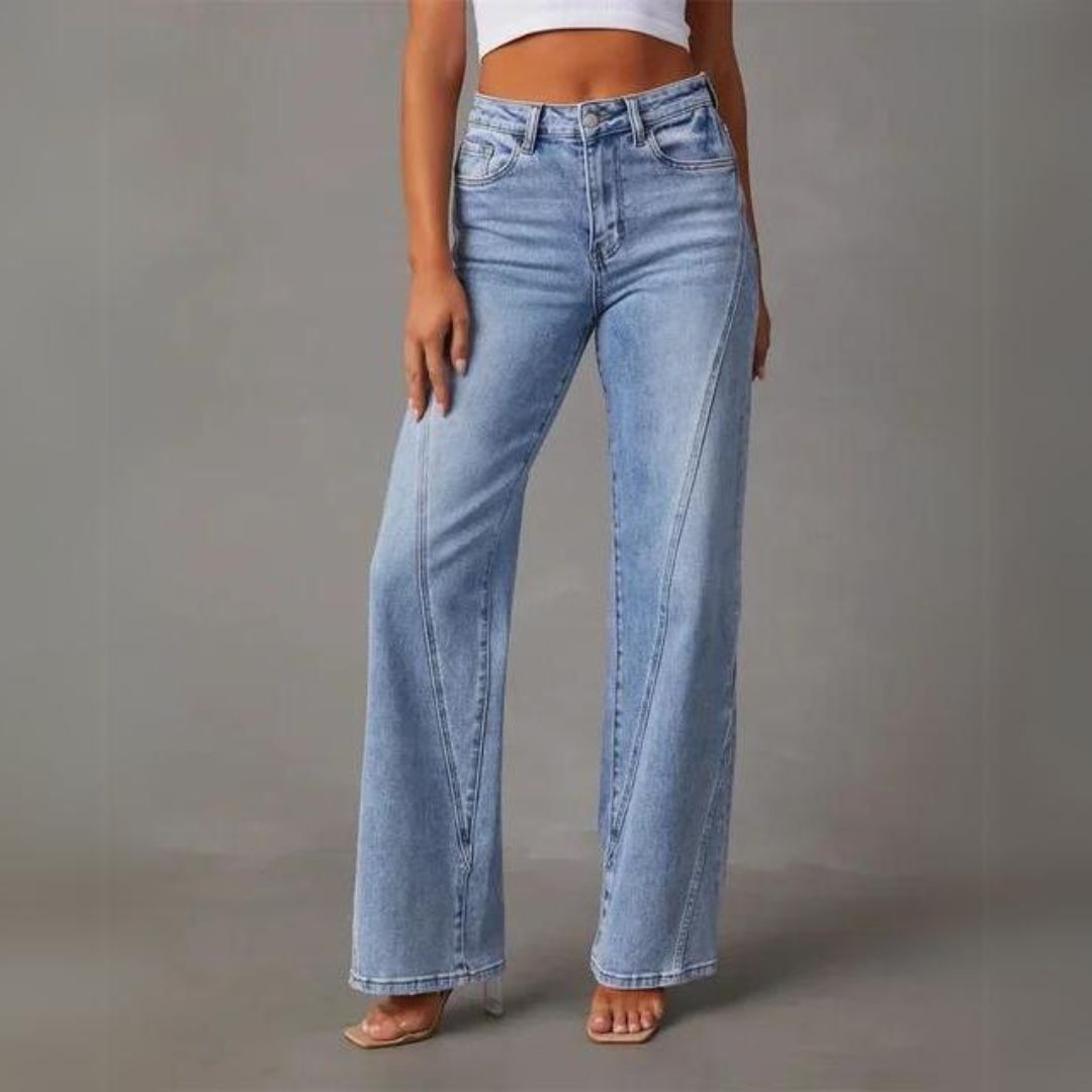 Donna - Stylish Women's High-Waisted Straight-Cut Jeans for Comfort and Class