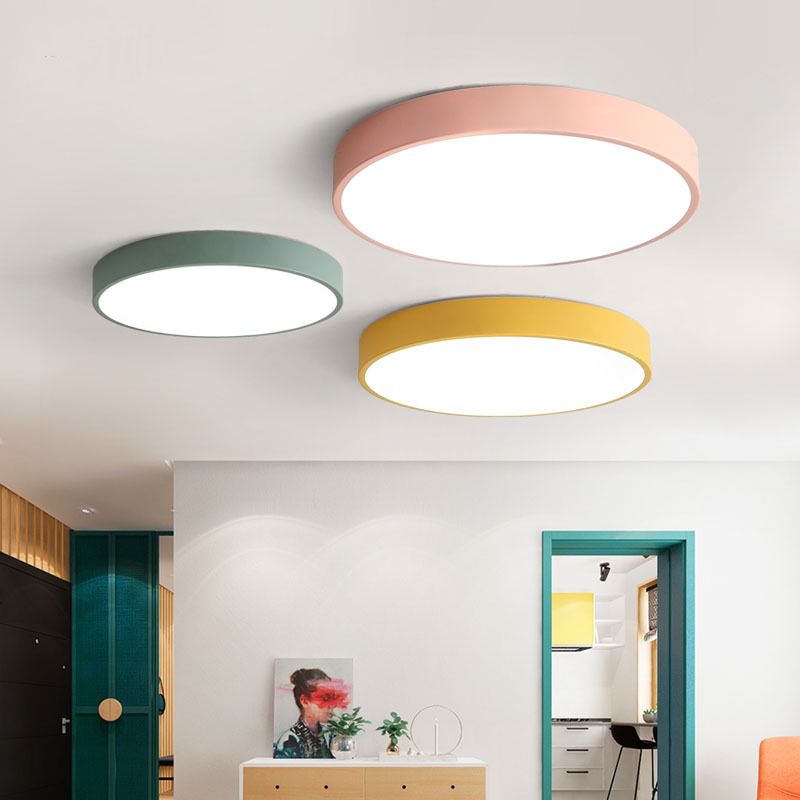 Novora - Luminara Led Ceiling Light Pink Gray Yellow Modern Kids