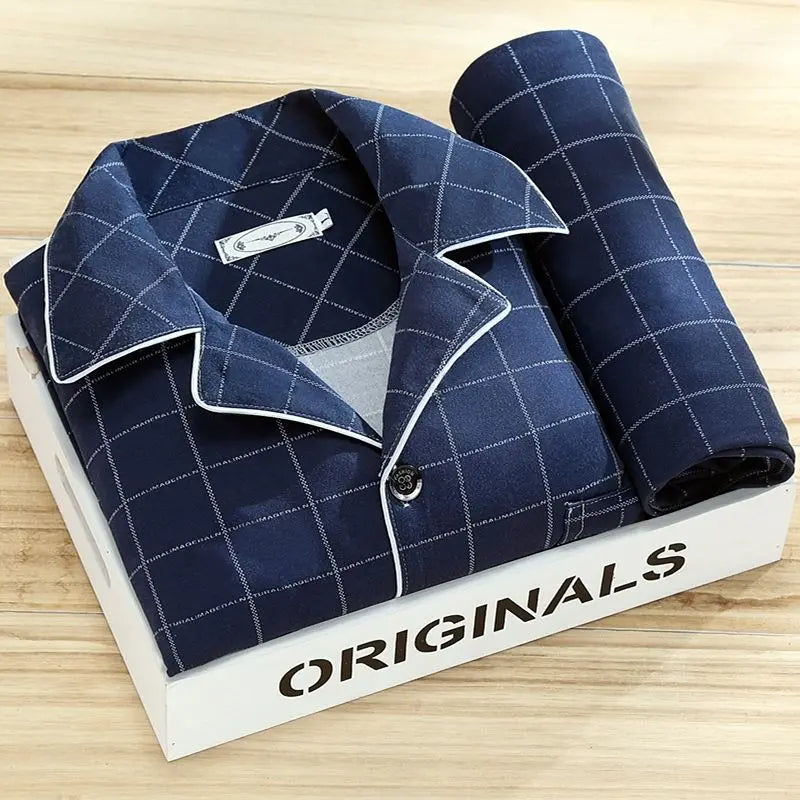 Alan - Comfortable Men's Pyjama Set with Shirt and Button Closure