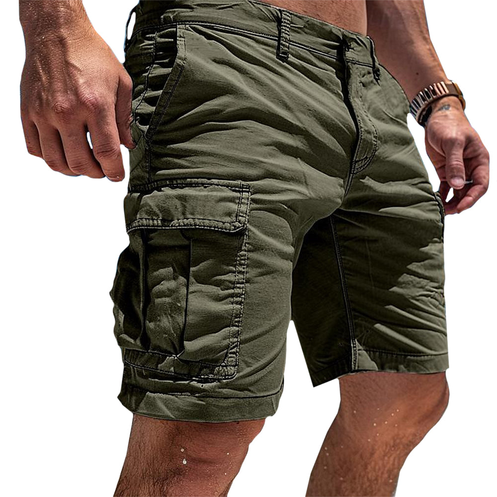 Roland - Mens Lightweight Cotton Cargo Shorts With Multiple Pockets