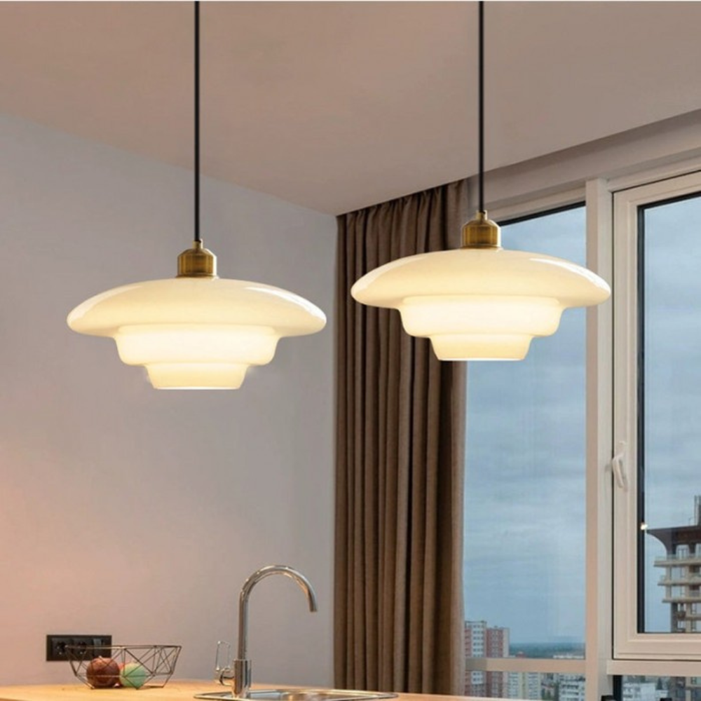 Flamora - Art Deco Pearl Pendant Lamp With Soft Ambient Glow