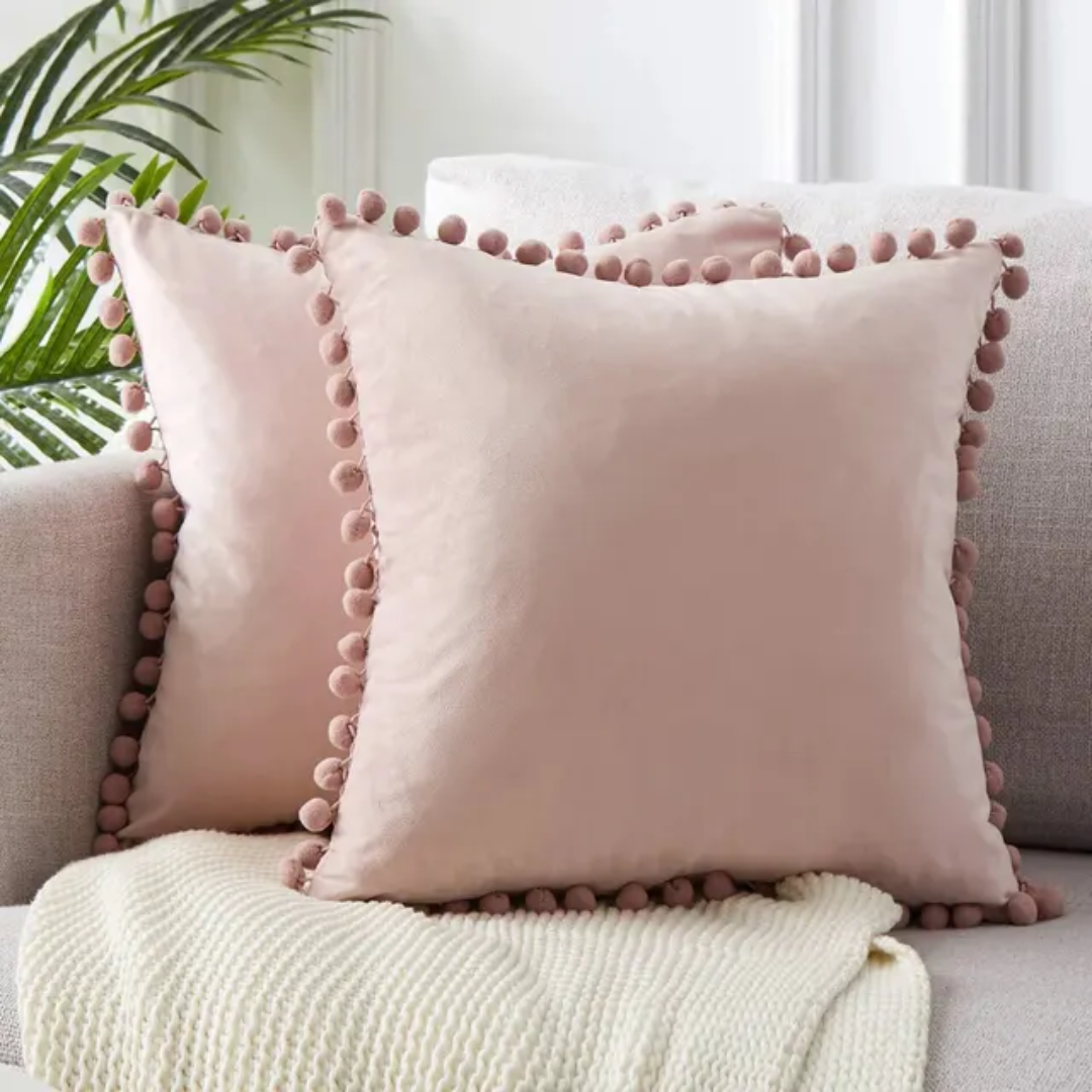 Brighta - Zola Cozy Pom Pom Throw Pillow For Sofa Decor Home Soft Lux