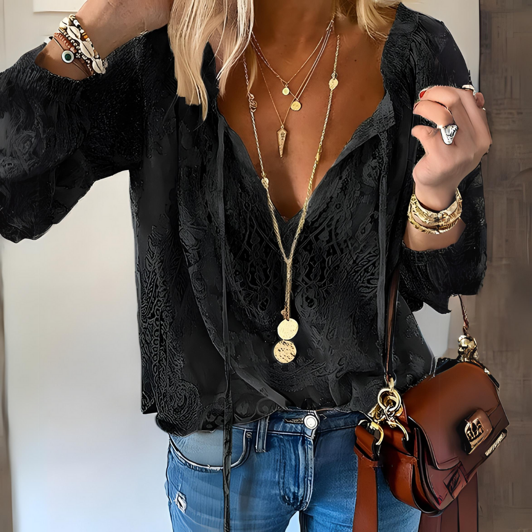 Zelinda - Vintage Women's Boho Blouse for Effortless Elegance