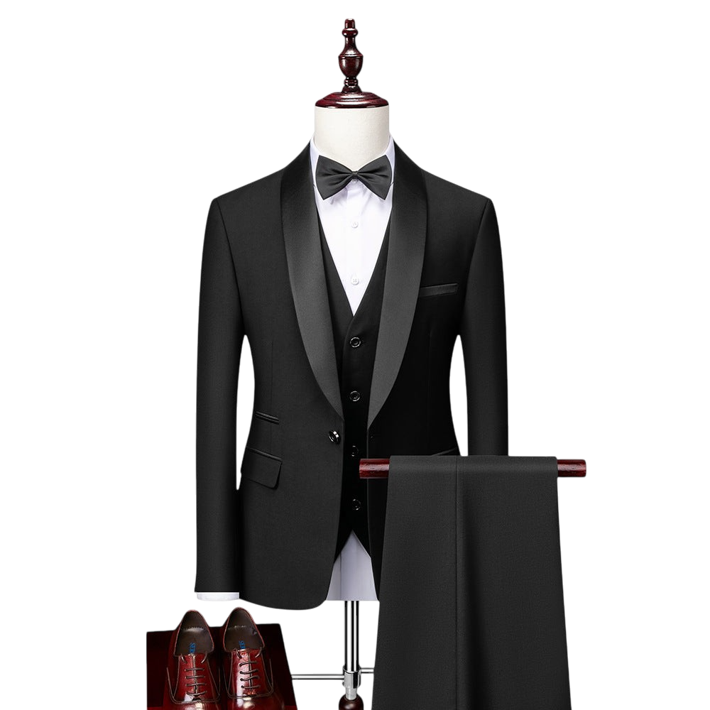 Finnick - Stylish 3-Piece Slim Fit Suit Set for Men in High-Quality Wool