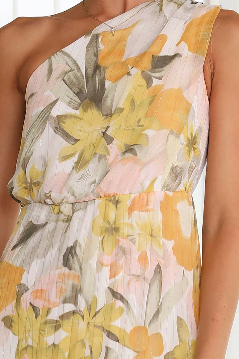 Xiara - Elegant Printed Off-the-Shoulder Dress for Summer Chic