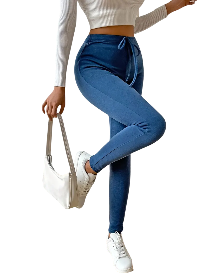 Hildegard - Cozy Fleece-Lined Leggings with High Waist and Adjustable Drawstring