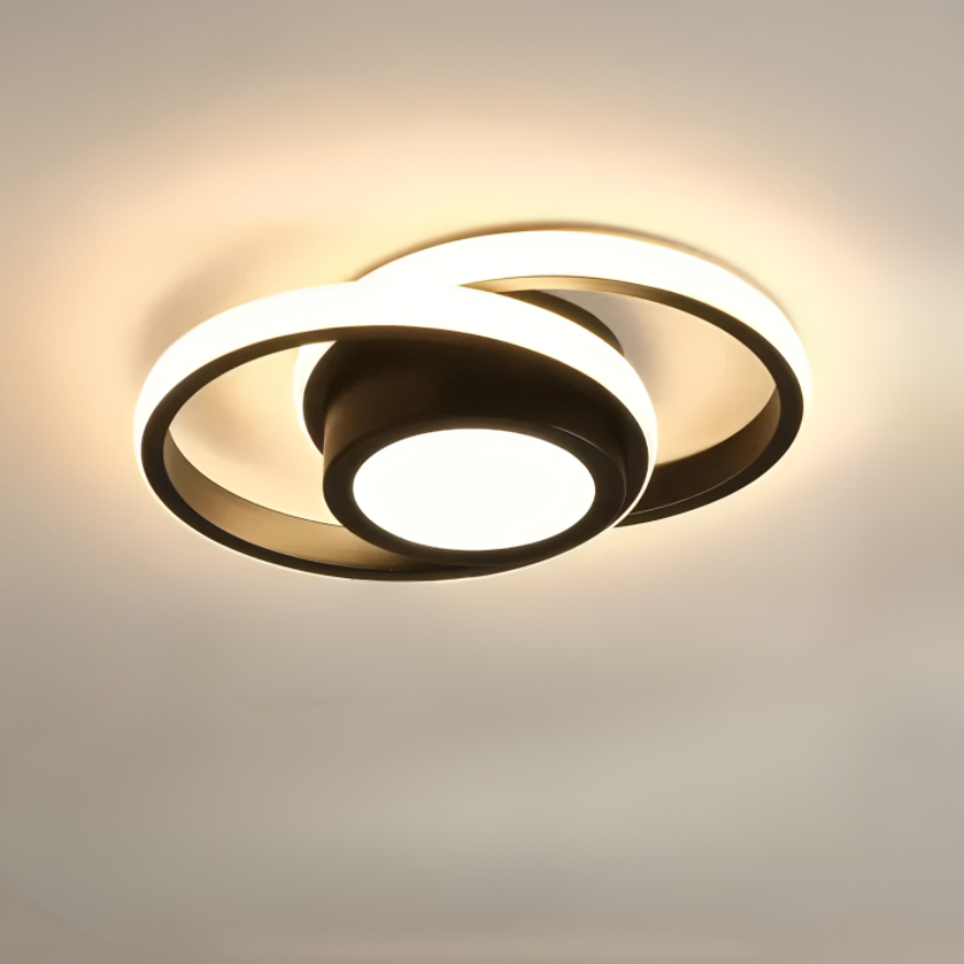 Soapore - Modern LED Ceiling Light - Creative Two Ring Design Fixture