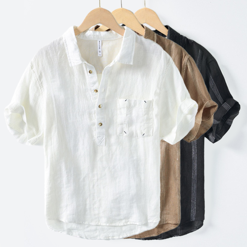 Andreas - Stylish Men's Vintage Linen Shirt for Timeless Elegance