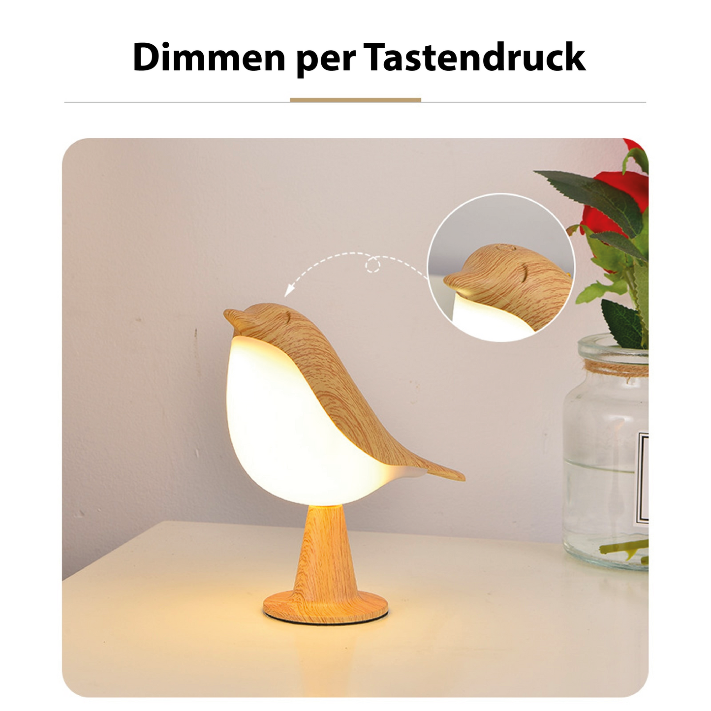Luxiq - MissBird Bird Lamp Dimmable Touch Modern Wood For Home