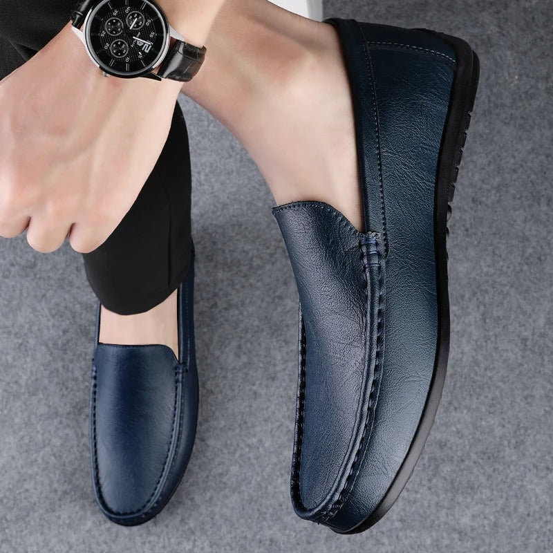 Lachlan - Elegant Slip-On Genuine Leather Moccasins for Comfortable Wear