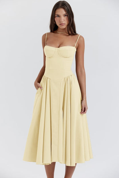 Kassidy - Stylish Women's Armless Midi Dress for Summer Outings