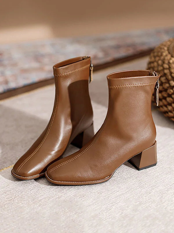 Karolina - Elegant Women's Toe Zipper Boots for Sophisticated Style