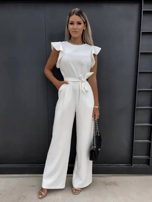 Cindy - Elegant Women's Jumpsuit With Flutter Sleeve