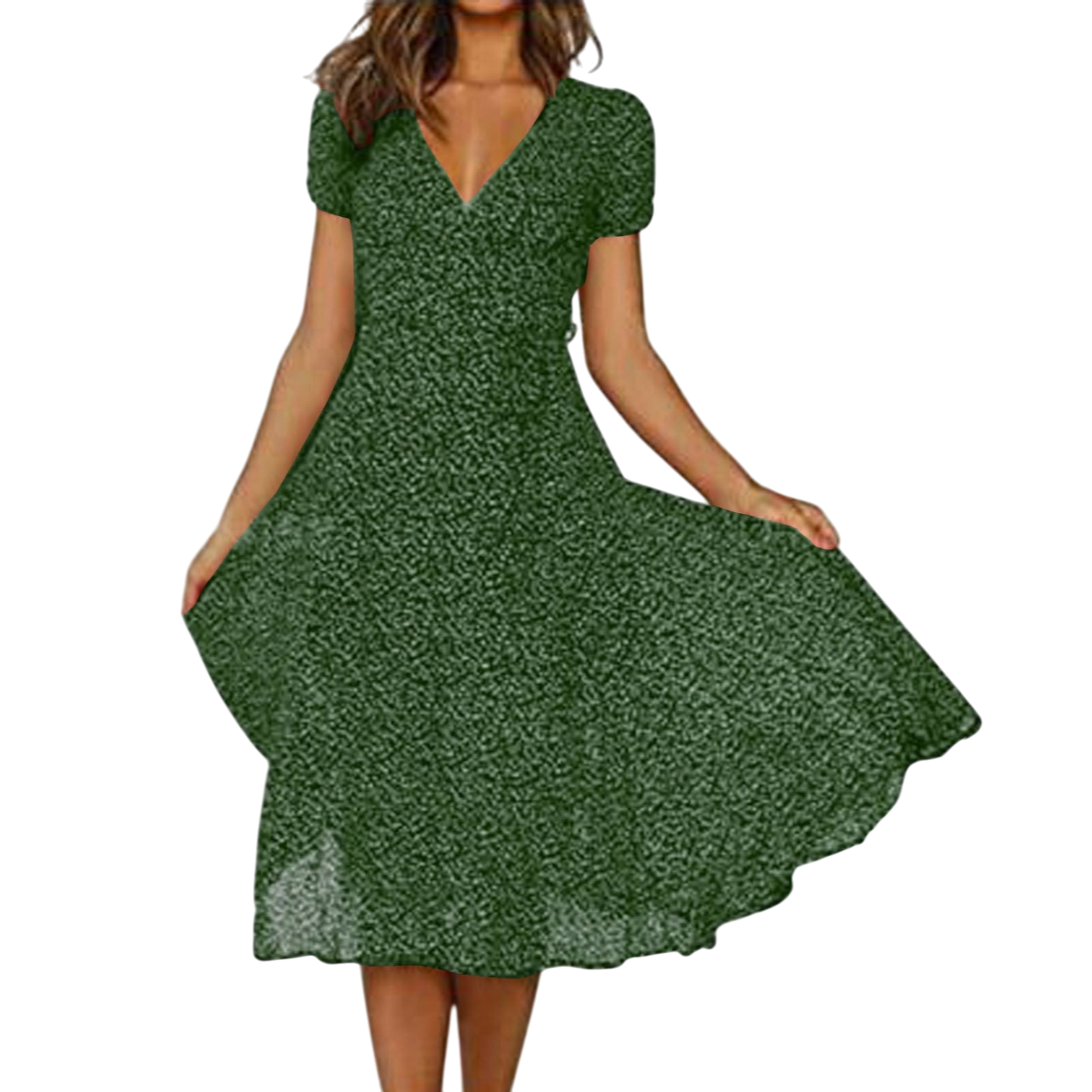 Maylee - Elegant Summer Dress with V-neck and Floral Print