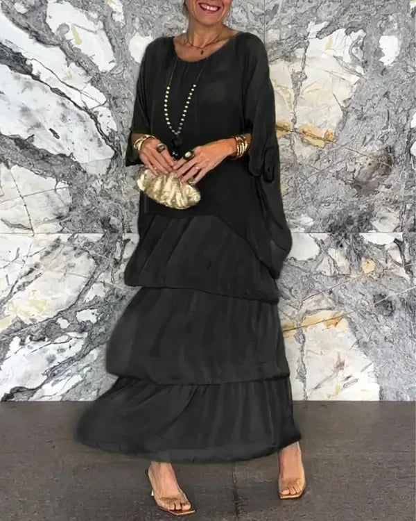 Astra - Elegant Multi-Layered Chiffon Dress for Special Occasions