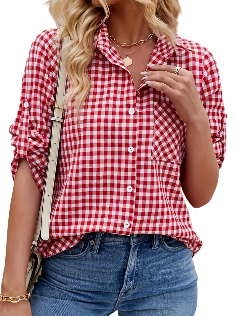 Dorcas- Stylish Women's Casual Shirt with Gingham Pattern