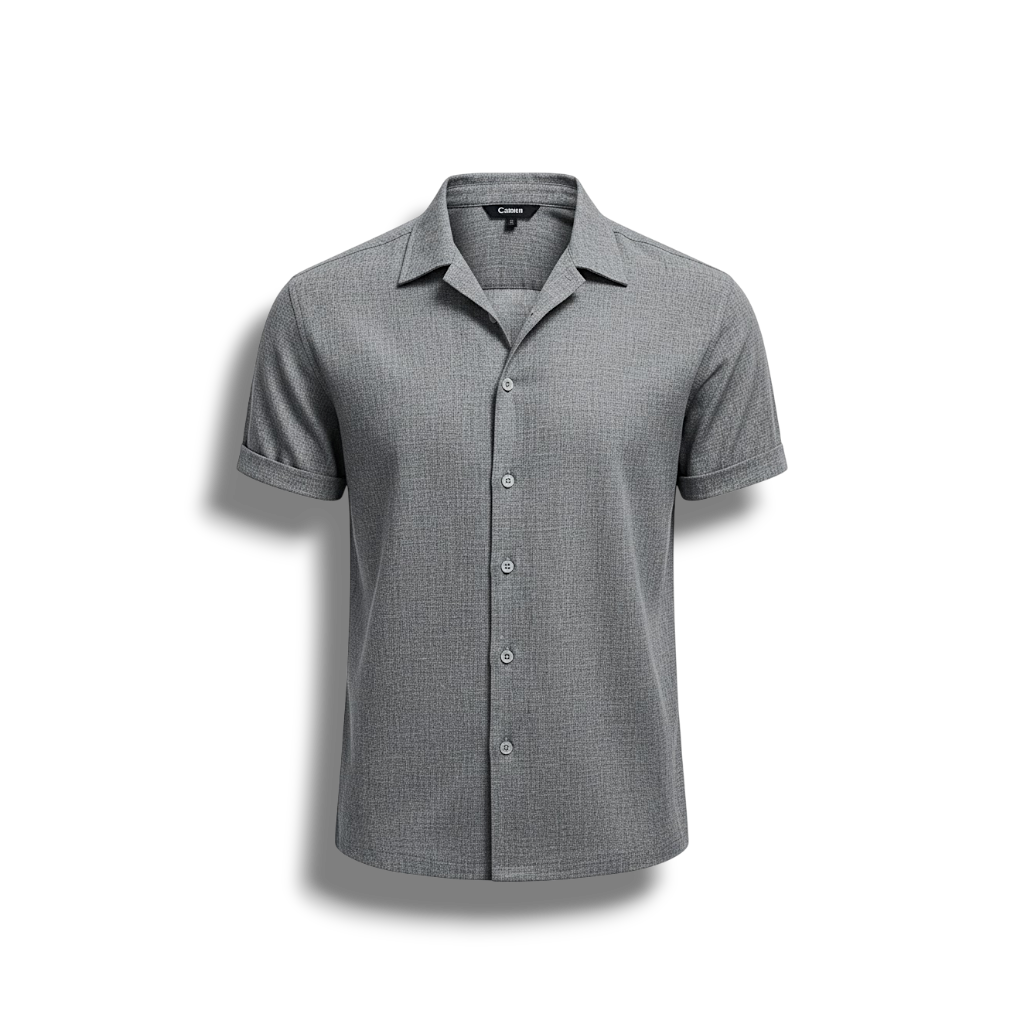 Bill - Minimalist Short Sleeve Cotton and Linen Shirt for Men