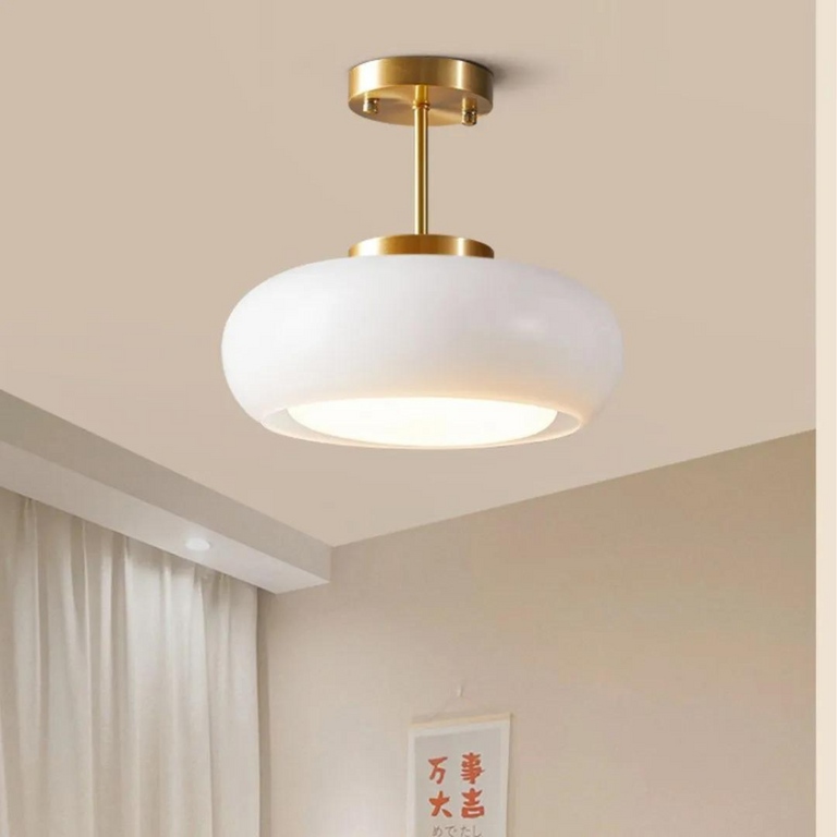 Linenra - Amber Glass Pendant Light Fixture For Dining Room