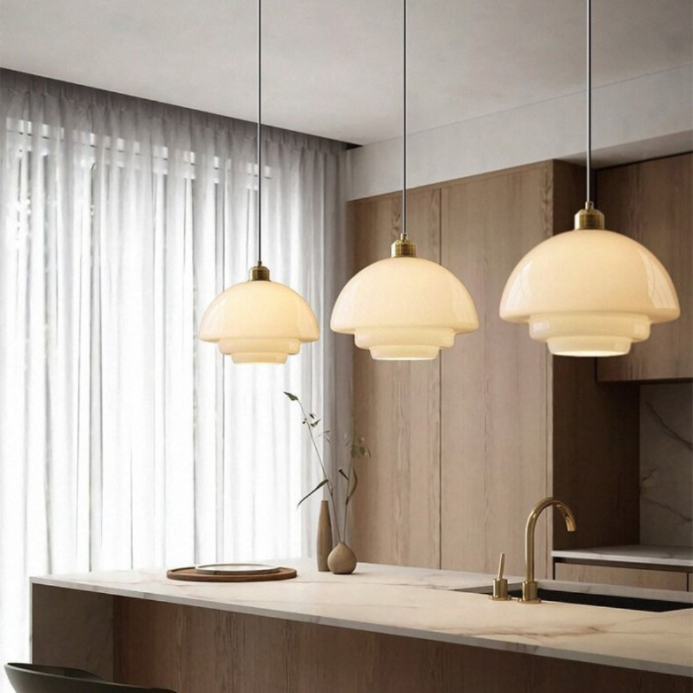Flamora - Art Deco Pearl Pendant Lamp With Soft Ambient Glow