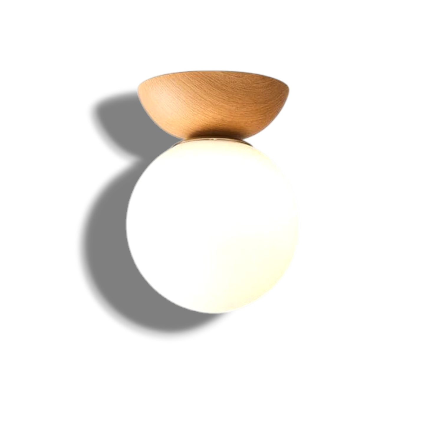 AuraCove - Minimalist Japanese Ceiling Light with Natural Wood Design