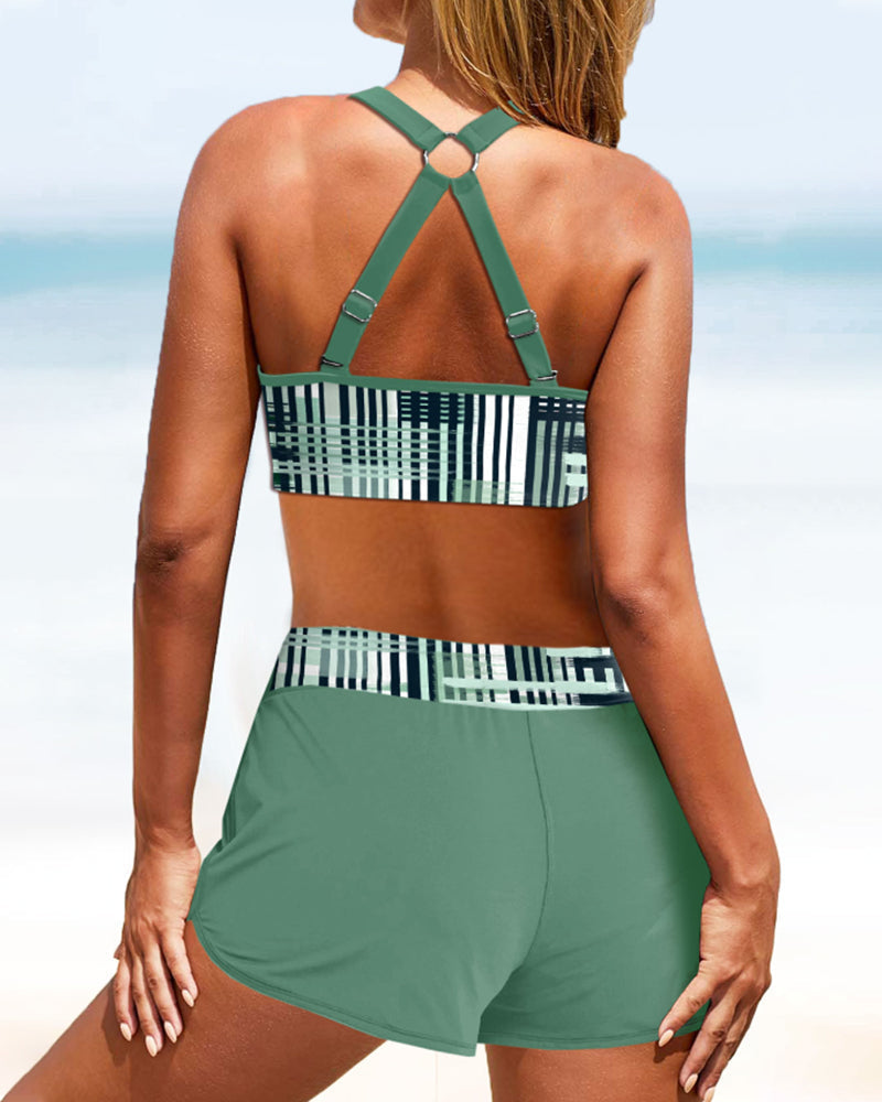 Janelle - Stylish Ribbed High Waist Bikini with Trendy Design
