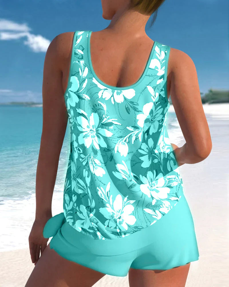 Dinora - Trendy Floral Tankini with Sleeveless Design for Comfortable Swimwear