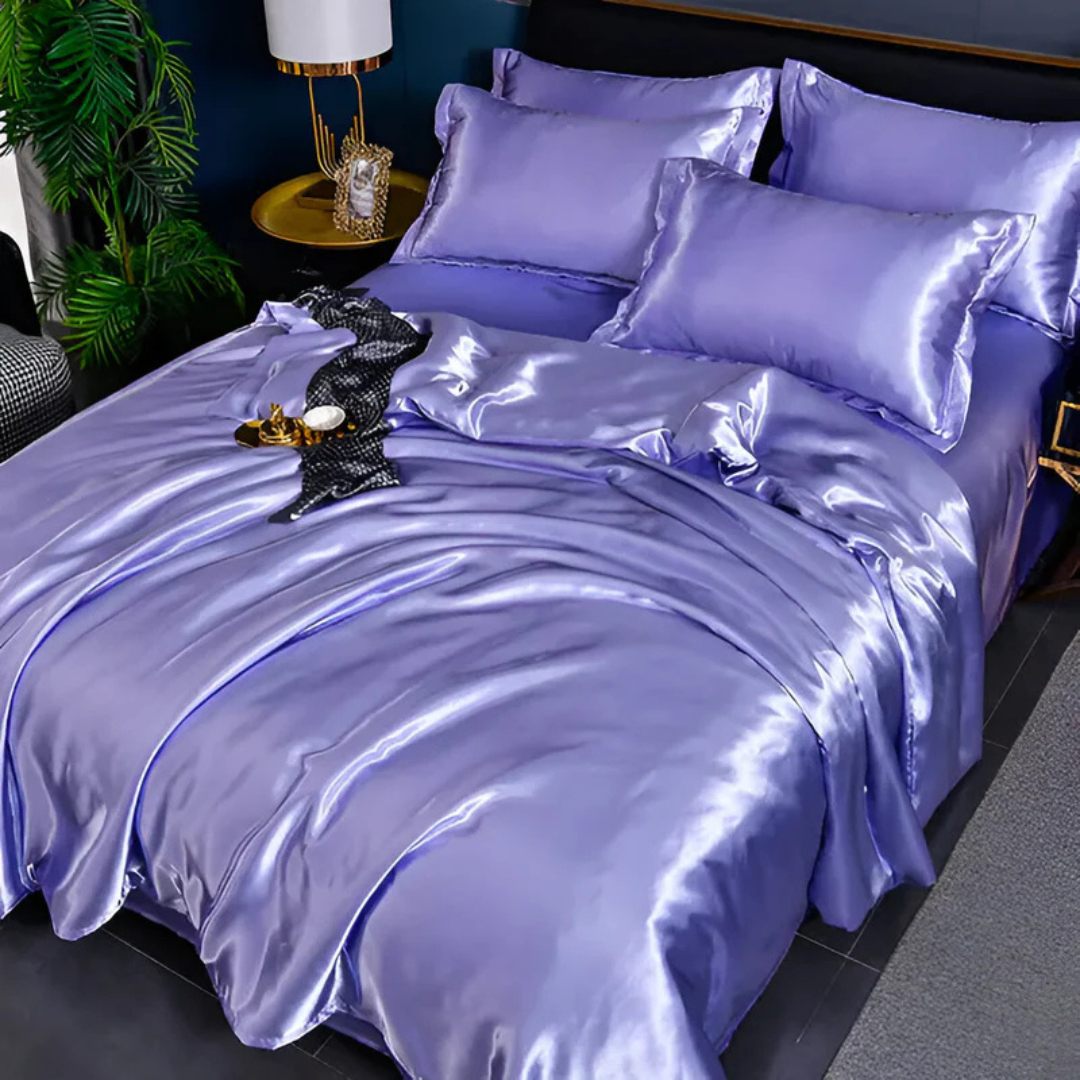 Lustora - Silk Duvet Cover Breathable Silky Soft For Adults Luxe