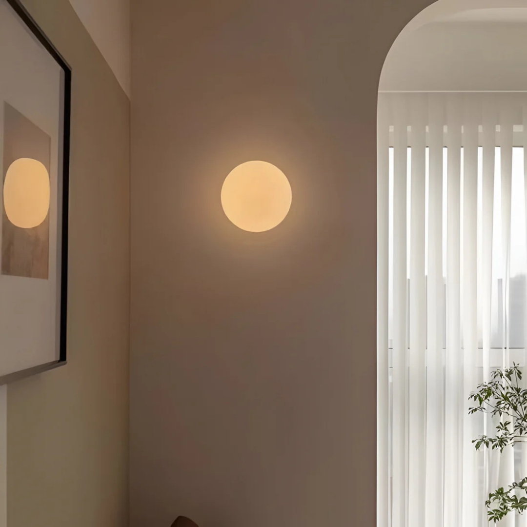 Solivra - Glass Wall Lamp Modern Diffuse Warm Light For Home