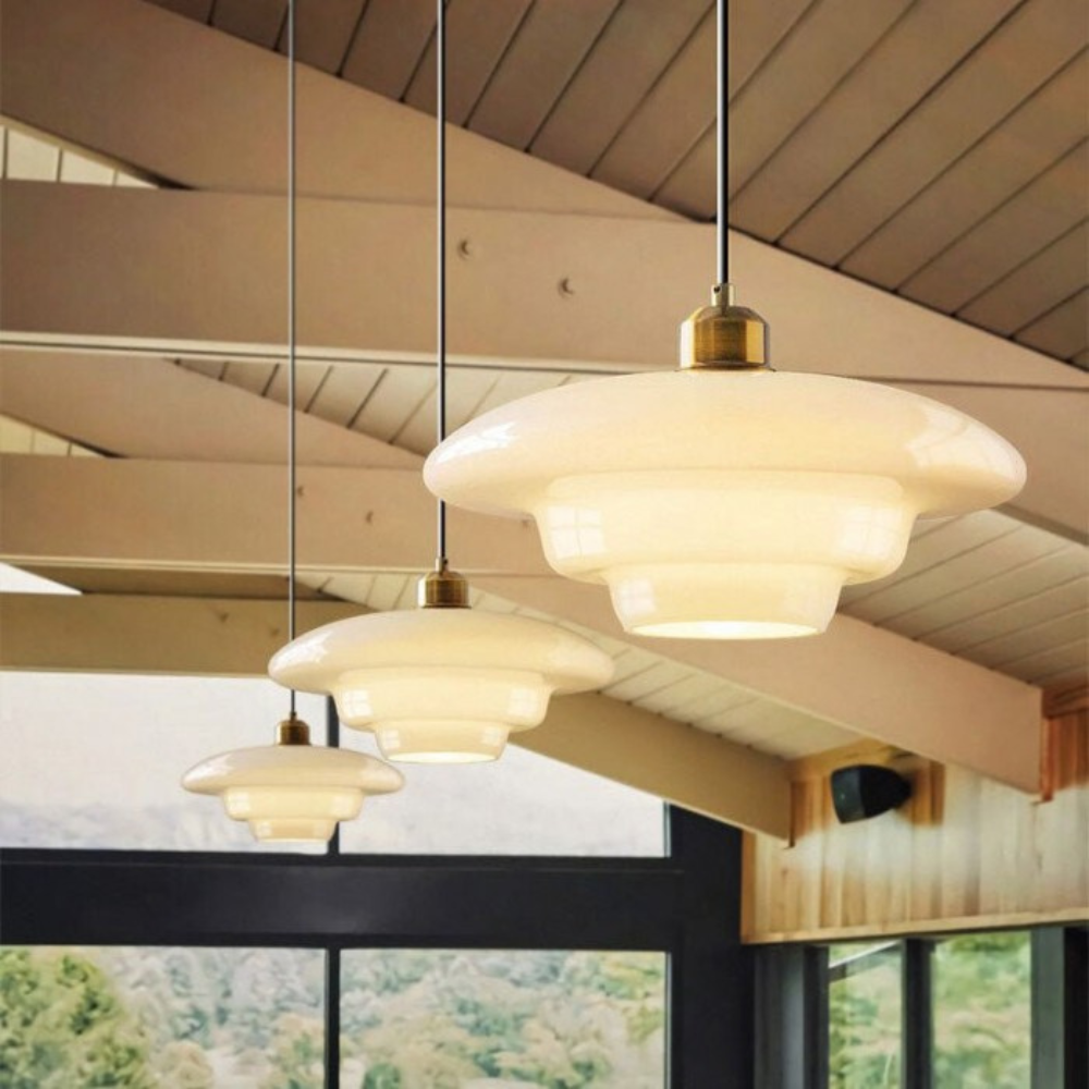 Flamora - Art Deco Pearl Pendant Lamp With Soft Ambient Glow