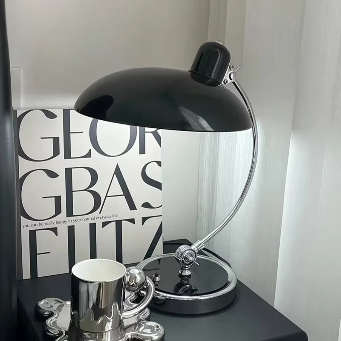 Iridia - ScandiArc Bauhaus Inspired Iron Table Lamp for Home Office
